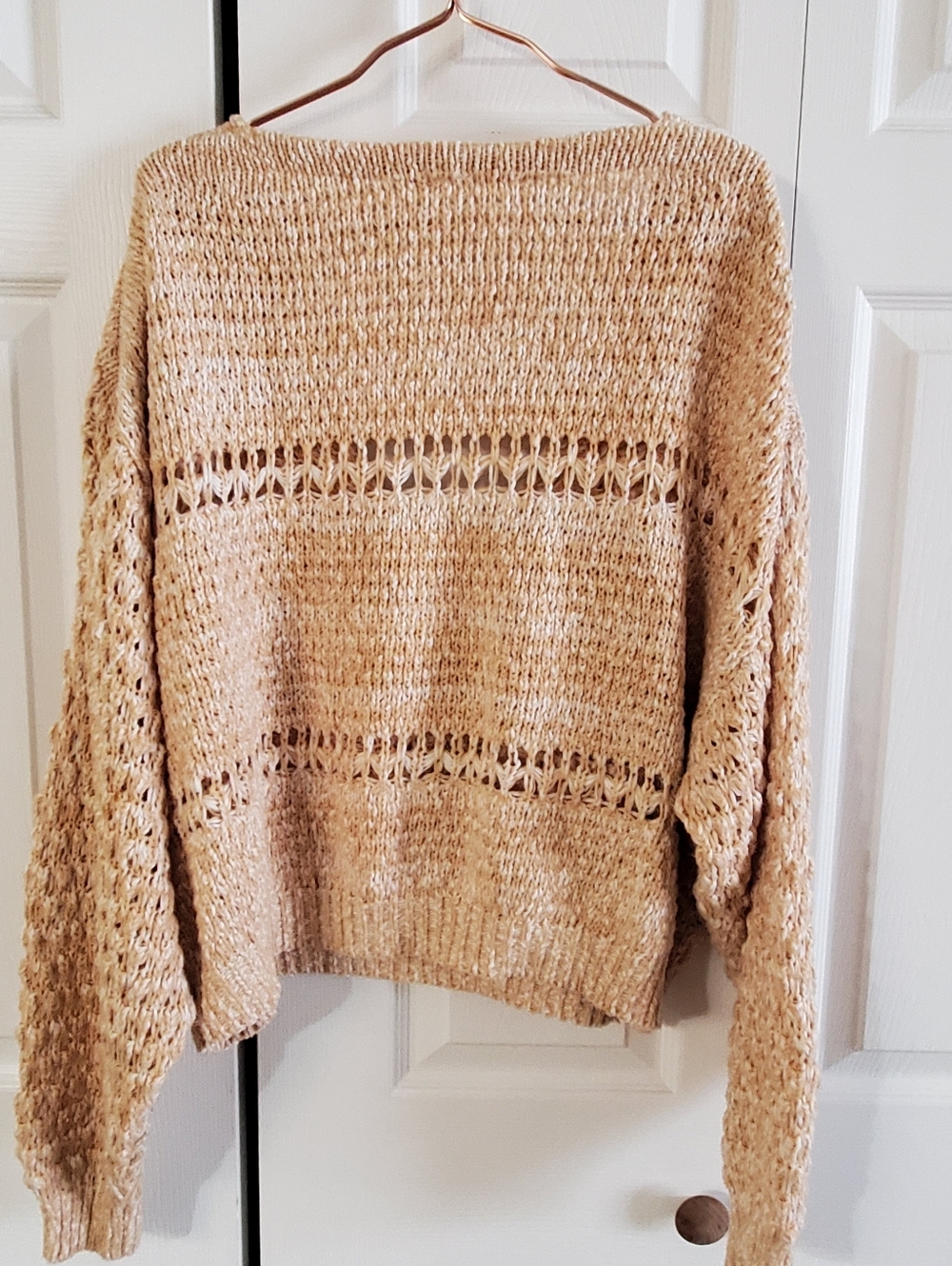FREE PEOPLE COCONUT OVER SIZED MED V NECK PULL OVER. KNIT - Picture 11 of 11